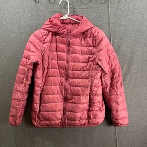 Gingerly Puffer Jacket Womens Size S Pink Full Zip Lightweight Long Sleeve Down